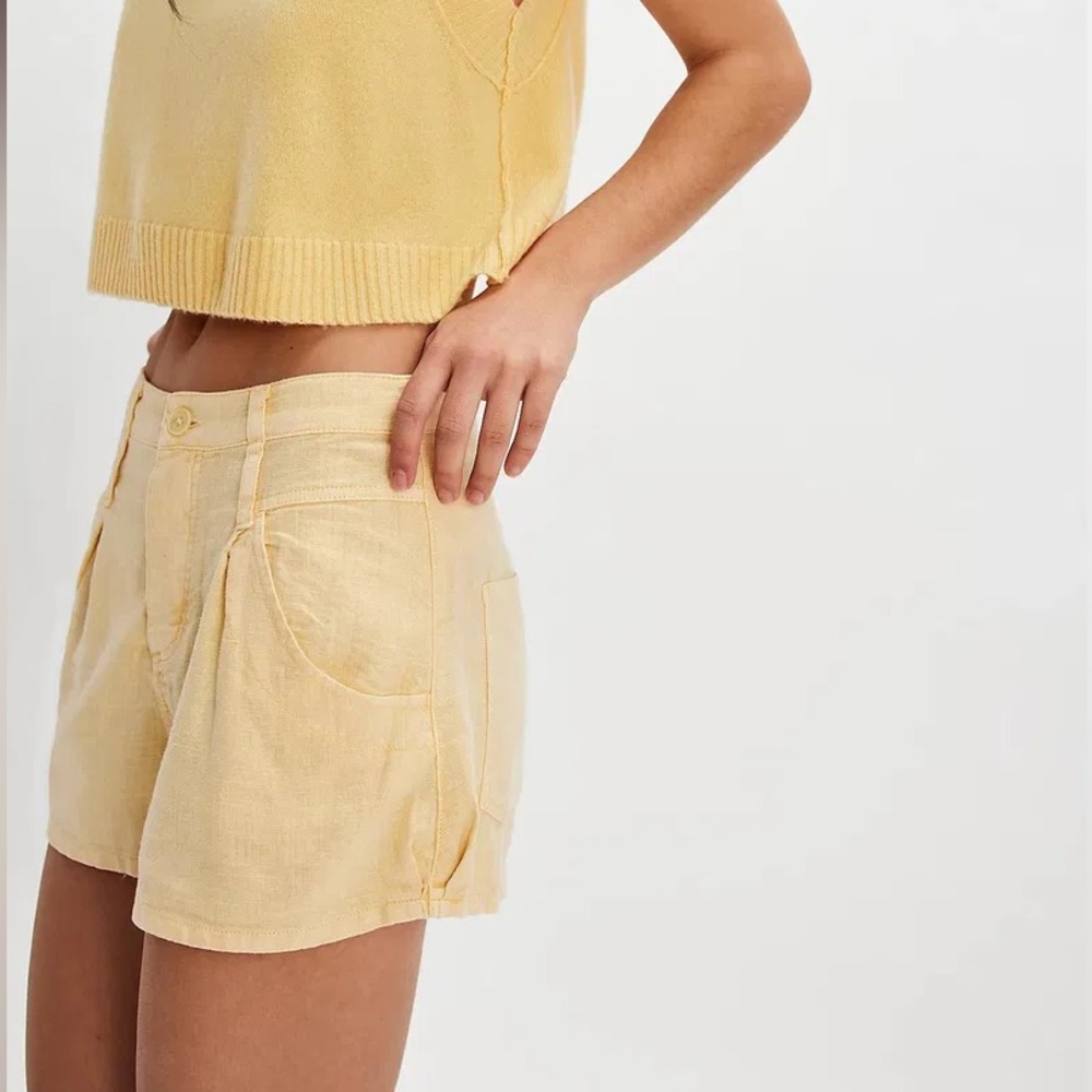 Free People Audra Linen Shorts